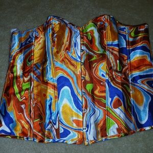 Colorful Abstract Women's Corset Top